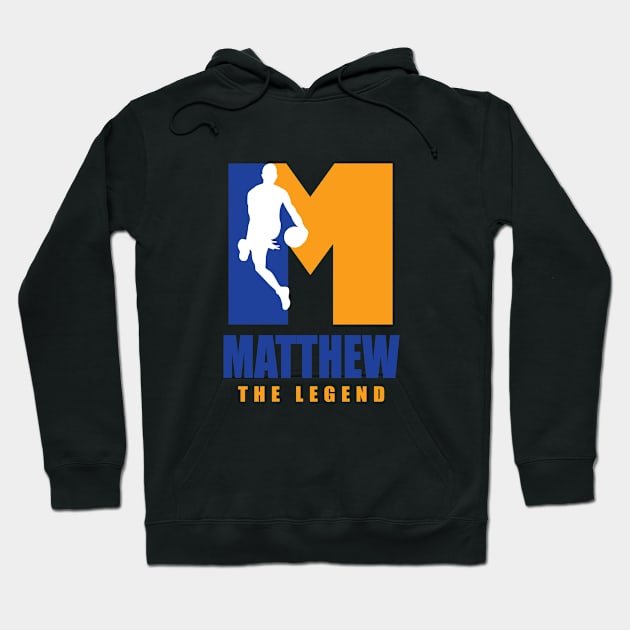 Matthew Custom Player Basketball Your Name The Legend Hoodie by Baseball Your Name